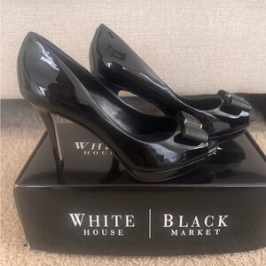 White House Black Market Glossy Black Heels